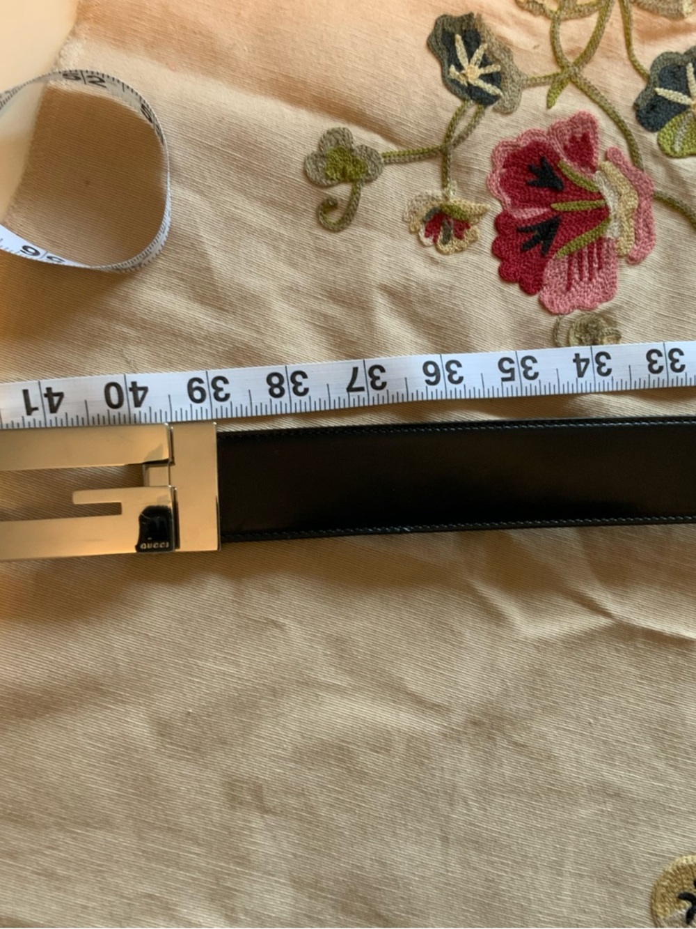 Gucci Black Leather Belt 90 36 Authentic! Silver Buckle Good! - Picture 11 of 11
